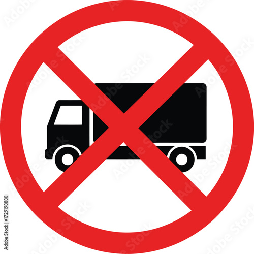 No trucks allowed vector illustration scalable eps icon traffic sign