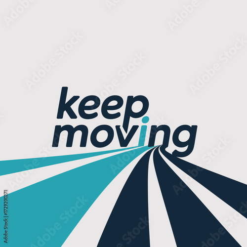 Modern keep moving logo design abstract motion road stripes dynamic forward progress business corporate identity vector