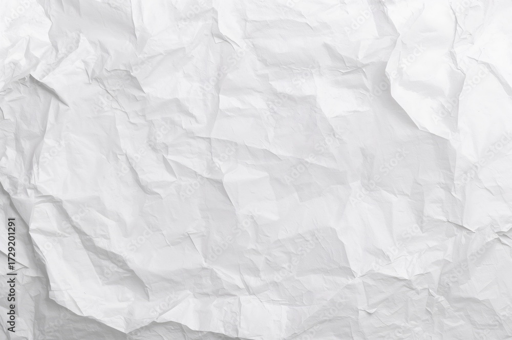 Fototapeta premium White abstract paper background texture with crumples. Space available for text or graphic design.