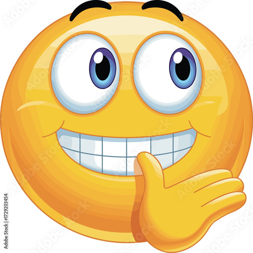 This emoji has a clearly mischievous or suggestive look! Here is the title and keyword list for Adobe Stock