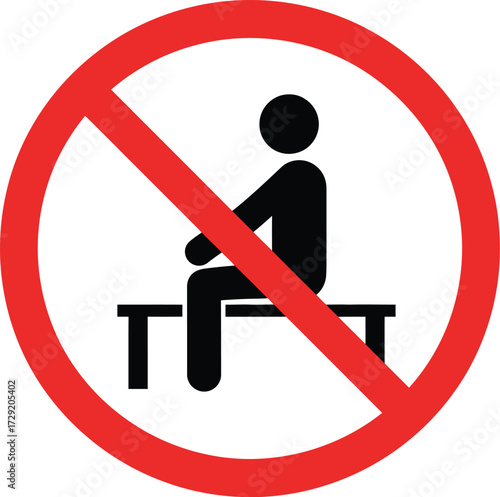 No sitting sign vector illustration eps scalable icon forbidden prohibition symbol graphic