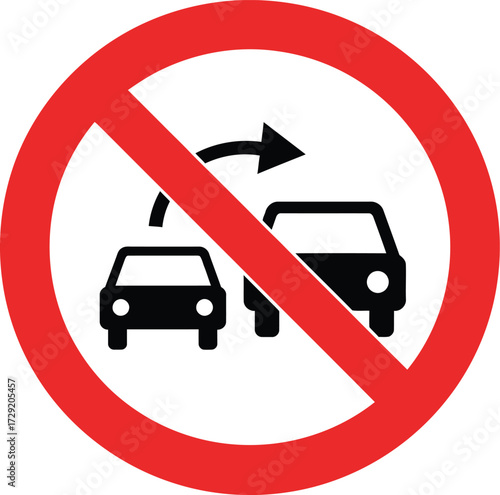 Vector prohibition sign no overtaking traffic road symbol scalable eps icon