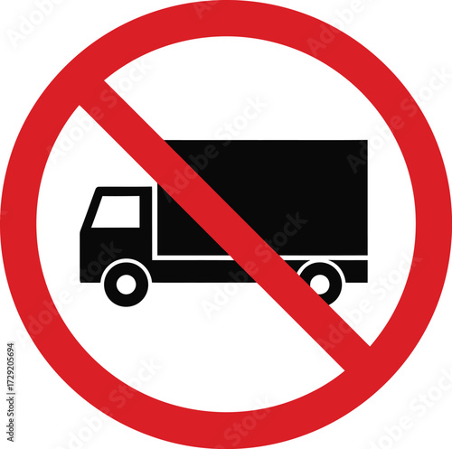 No trucks allowed prohibition sign vector graphic for commercial use eps format
