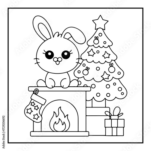 Wallpaper Mural Cute Kawaii Christmas Coloring Book. Torontodigital.ca