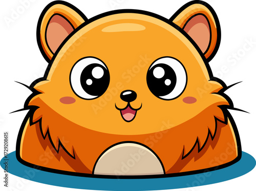 Adorable cartoon hamster with big eyes looking cute on a white background image