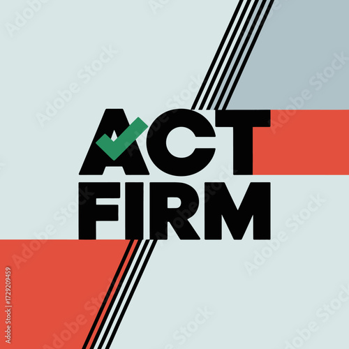 Bold graphic design for act firm logo featuring abstract shapes and contrasting colors for brand identity and marketing campaigns vector
