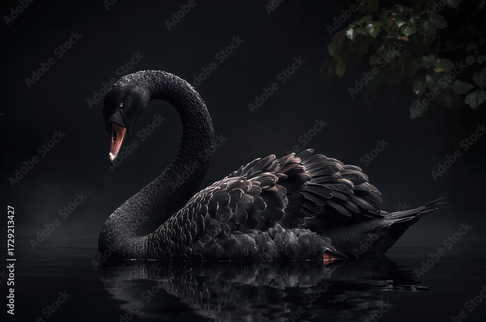 Obraz premium Graceful Shadow of a Swan