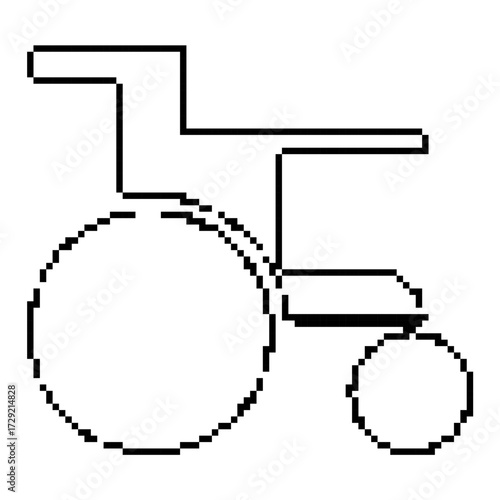 disabled person pixel icon, 8-bit. Isolated vector illustration.