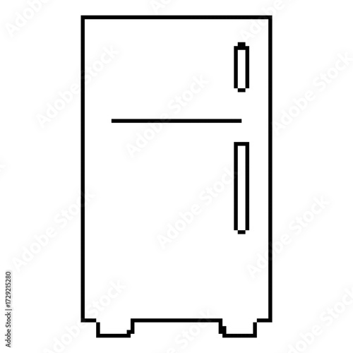 fridge pixel icon, 8-bit. Isolated vector illustration.