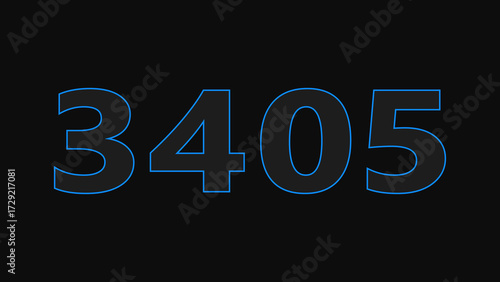 Tableau sur toile glowing neon number 3700 illustration