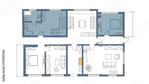 Architectural People Plan Vector Set – Top View Working on Laptop Minimal Hand-Drawn Elements for Architecture and Landscape Design AI EPS PNG JPEG