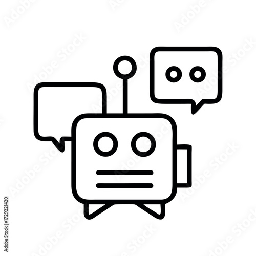 Friendly chatbot icon representing artificial intelligence and automated customer service