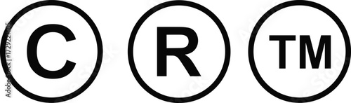 Copyright symbol, registered trademark, trademark icon, legal protection, branding, logo, intellectual property, rights, secure, design, graphic, minimal, ownership, identity