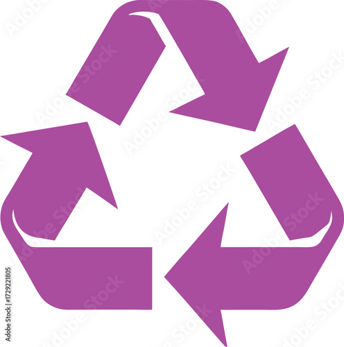 Purple Recycling Symbol with Transparent Background recycle sign