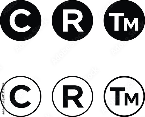 Copyright symbol, trademark icon, registered trademark, legal protection, intellectual property, branding, logo, rights, secure, design, graphic, minimal, ownership, identity, law, official, creative