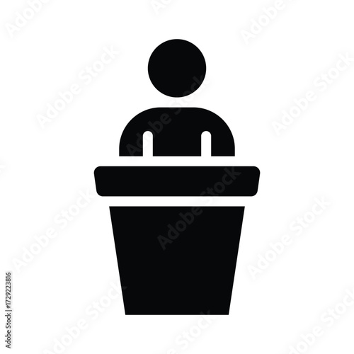 lecturer on the podium glyph icon illustration vector graphic..eps