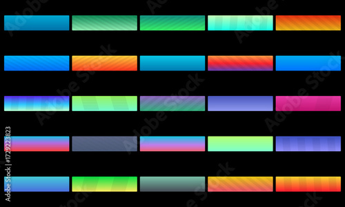 Abstract green gradient blocks on black background