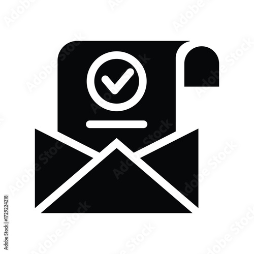 acceptance letter glyph icon illustration vector graphic.eps