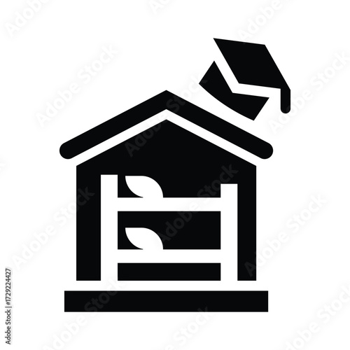  student hostel glyph icon illustration vector graphic.eps