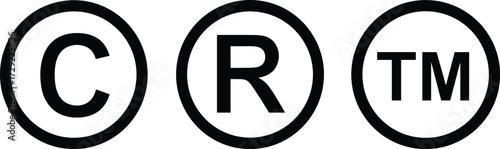 Copyright symbol, trademark symbol, registered trademark, legal protection, intellectual property, branding, icon, logo, rights, secure, design, graphic, minimal, ownership, content, identity