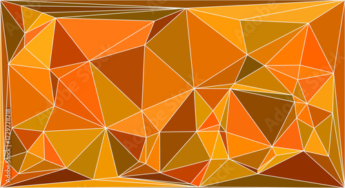 Abstract orange geometric background with triangles and polygons, modern and stylish design