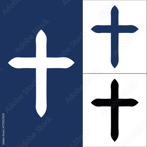 Christian cross symbol displayed in a simple design Vector