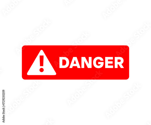 Danger notification, caution signage, hazard alert. Risk indicator, warning symbol, alarm vector design and illustration. 
