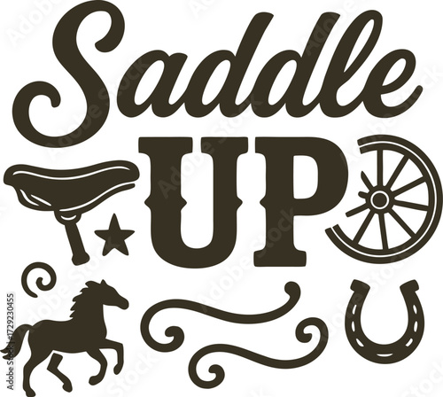 Saddle Up Horse Rider Cowboy Western T-Shirt Design