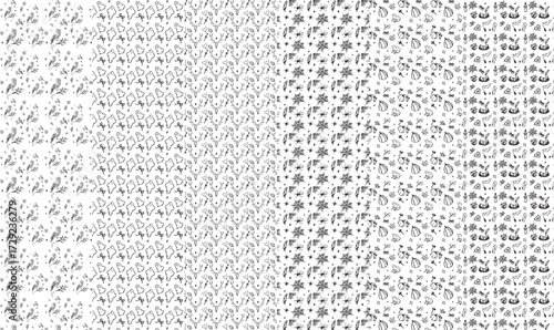 Halloween pattern set, can be colored, transparent background