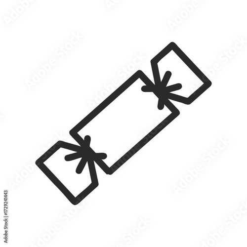 Minimalist black-and-white christmas cracker icon design