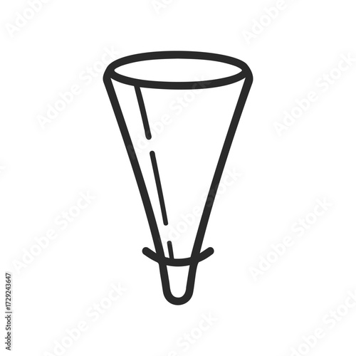 Simple black outline of a funnel on white background
