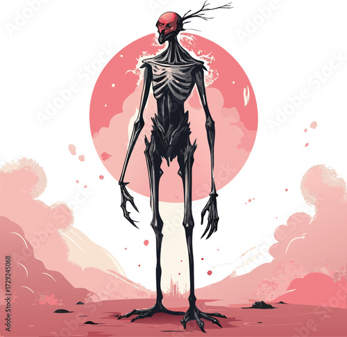 Ghostly humanoid figure illustration