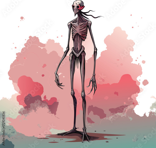 Ghostly humanoid figure illustration