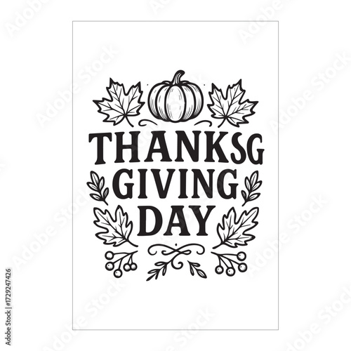 “Thanksgiving Day Vintage Label Design”