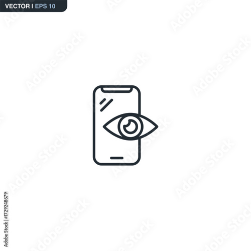 Preview, linear style sign for mobile concept and web design