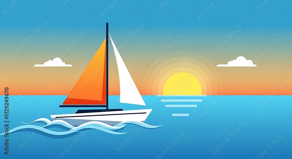 Naklejka premium yacht on the sea