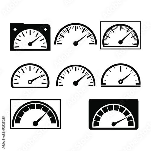 Various Speedometers Gauges Indicators Measurement Levels