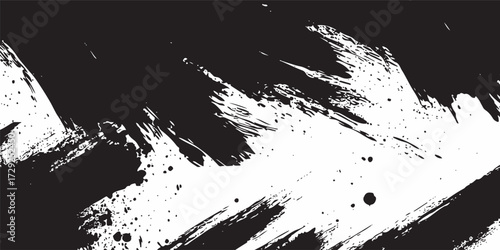Black brush stroke grunge splash texture,Abstract overlay grunge, old black and white scratched grunge isolated on background