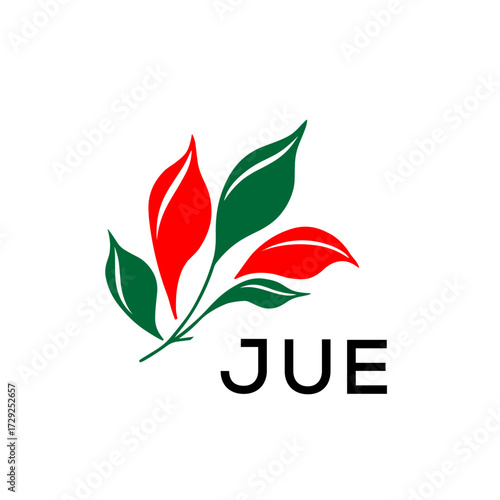 JUE Professional Plant Logo for Business Branding, JUE Later Logo, Nature Inspired Minimalist Logo Template, 

