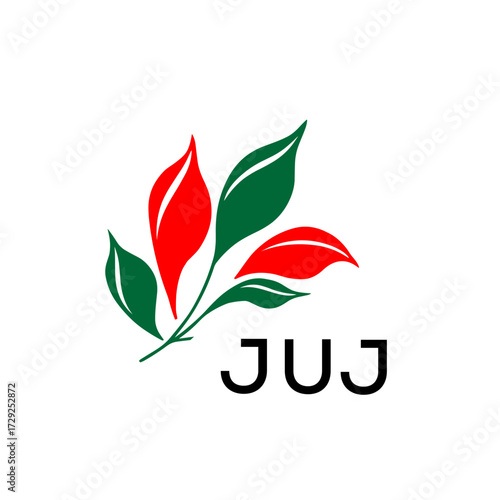 JUJ Professional Plant Logo for Business Branding, JUJ Later Logo, Nature Inspired Minimalist Logo Template, 
