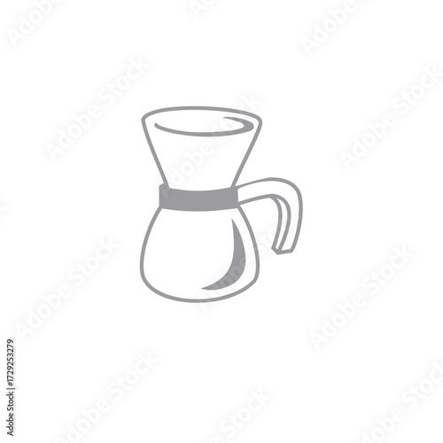 Clean and elegant vector illustration of a traditional stovetop coffee maker, symbolizing morning routines, aromatic hot beverages, and the simple pleasure of home brewing