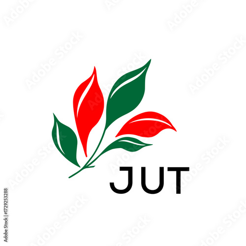 JUT Professional Plant Logo for Business Branding, JUT Later Logo, Nature Inspired Minimalist Logo Template, 
