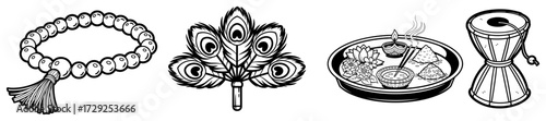 Set of Indian Religious and Cultural Symbols