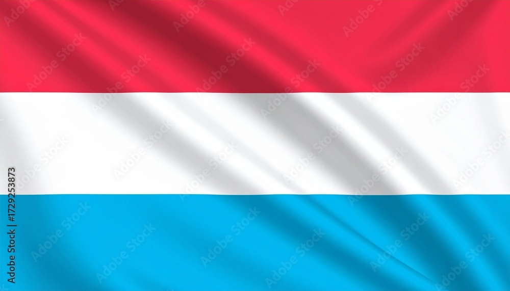 Fototapeta premium A gentle wave of clarity and pride, the Luxembourg flag flows in balanced hues of red, white, and light blue—echoing peace, resilience, and national grace.