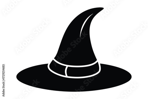 halloween witch hat vector icon