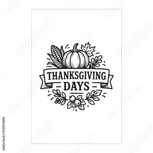 “Thanksgiving Day Vintage Label Design”