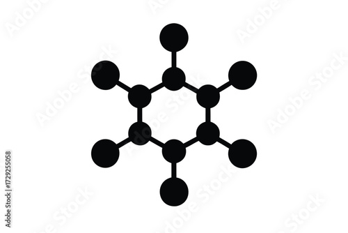 molecule structure vector icon silhouette
