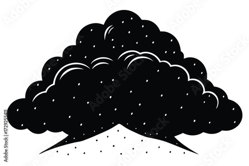 snow cloud vector con silhouette