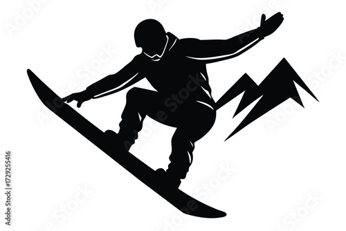 snowboarding vector con silhouette