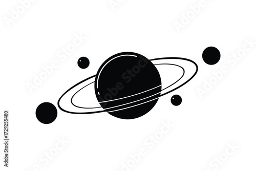 solar system vector icon silhouette